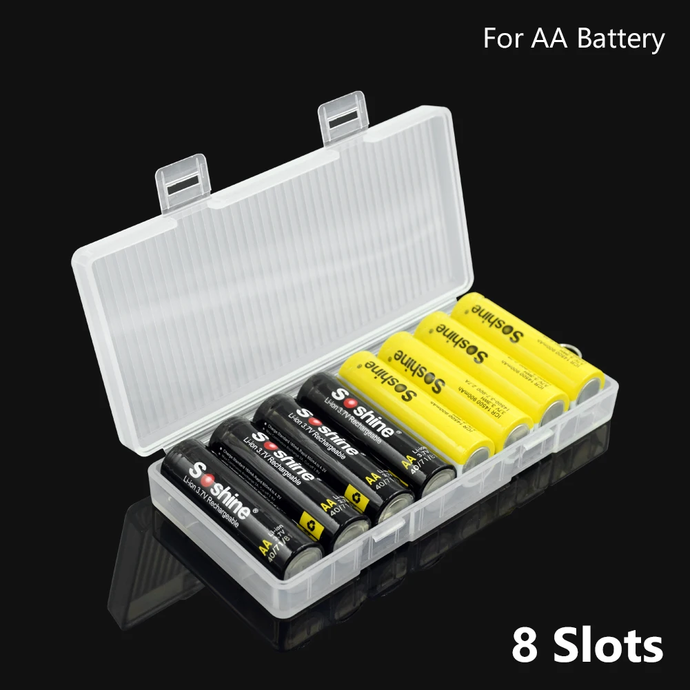 2 4 8 Slots Hard Plastic Battery Storage Boxes Case AA AAA Battery Holder Container Box With Clips For 2 4 8x AA/AAA Batteries remote battery Batteries