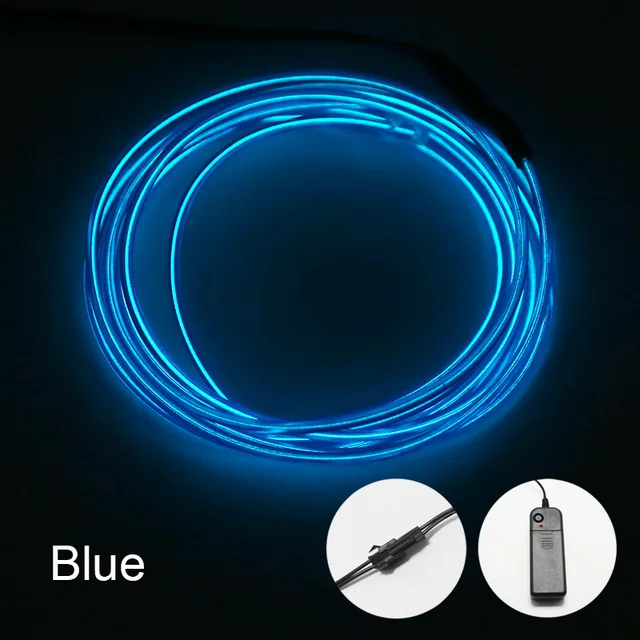 Neon Light El Led Neon Wire Under Car Flexible Soft Tube Lights Christmas LED Strip Sign Anime/Body Woman/Rooms Rope Light RGB Blue