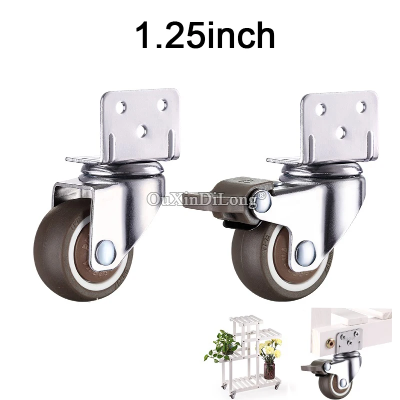 Roulettes De Support En Caoutchouc Pour Lit De Bebe 1 25 Pouces 4 Pieces Roue Pivotante Type L Frein Muet Quincaillerie Pour Meubles Gf410 Aliexpress Bricolage