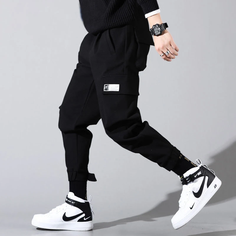 Mens Cargo Pants Hip Hop Pockets Pants Streetwear Casual Men Pants Black Gray Clothes 2019 New Spring Autumn Loose Trousers Mens Cargo Pants Hip Hop Pockets Pants Streetwear Casual Men Pants Black Gray Clothes 2019 New Spring Autumn Loose Trousers