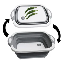 Многофункциональная Складная разделочная доска сливная корзина для овощей таз портативная Ванна Складная разделочная доска бытовые кухонные инструменты