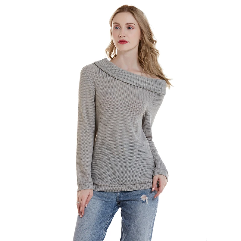 Women Sweater Sexy Off Shoulder Knitted Sweater Women Pullovers Knitwear Autumn Winter Women Sweater Long Sleeve
