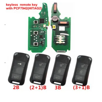 

Wilongda Car key 3 Button Flip remote key 433mhz pcf7936 ID46 chip for Porsche Cayenne 2004-2011 car key accessory