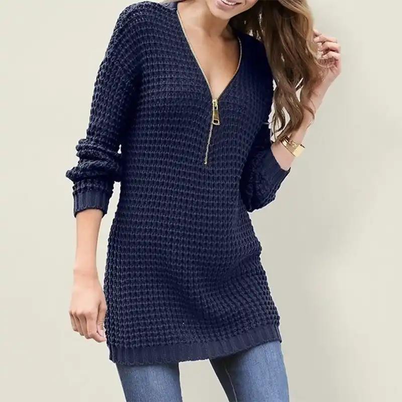 oversized v neck sweater dress