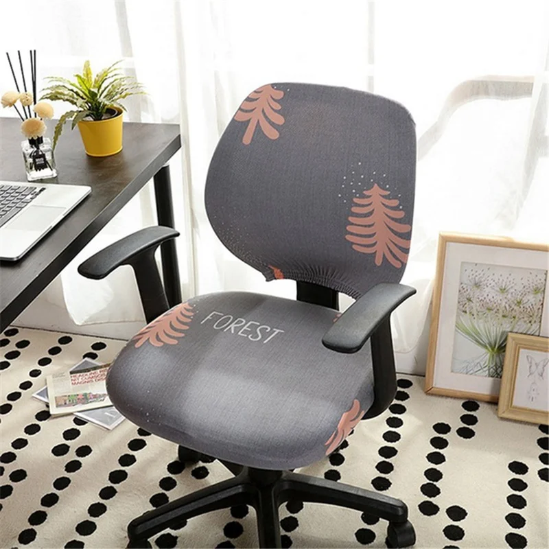 Swivel Computer Chair Covers Removable Office Armchair Protector Seat Slipcovers 