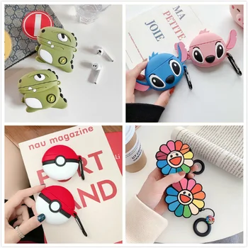 

3D Stitch Earphone Case For Huawei Freebuds 3 Case Silicone Cute Dog Cartoon Cover For Huawei Freebuds 3 Pro Cases with Keychain
