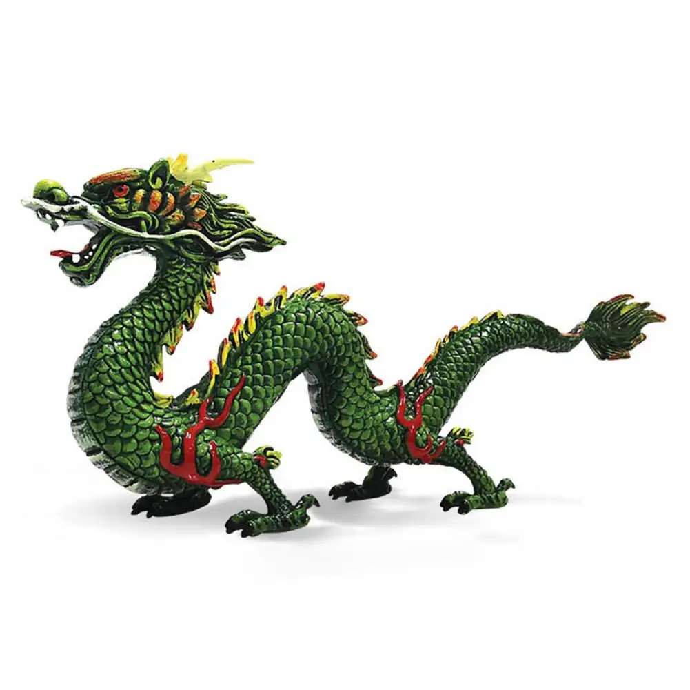 Dragon Statue Simulation Chinese Mythological Dragon Animals Model Ornament Chinese Feng Shui Dragon Statue for Home Decor Kids Gifts