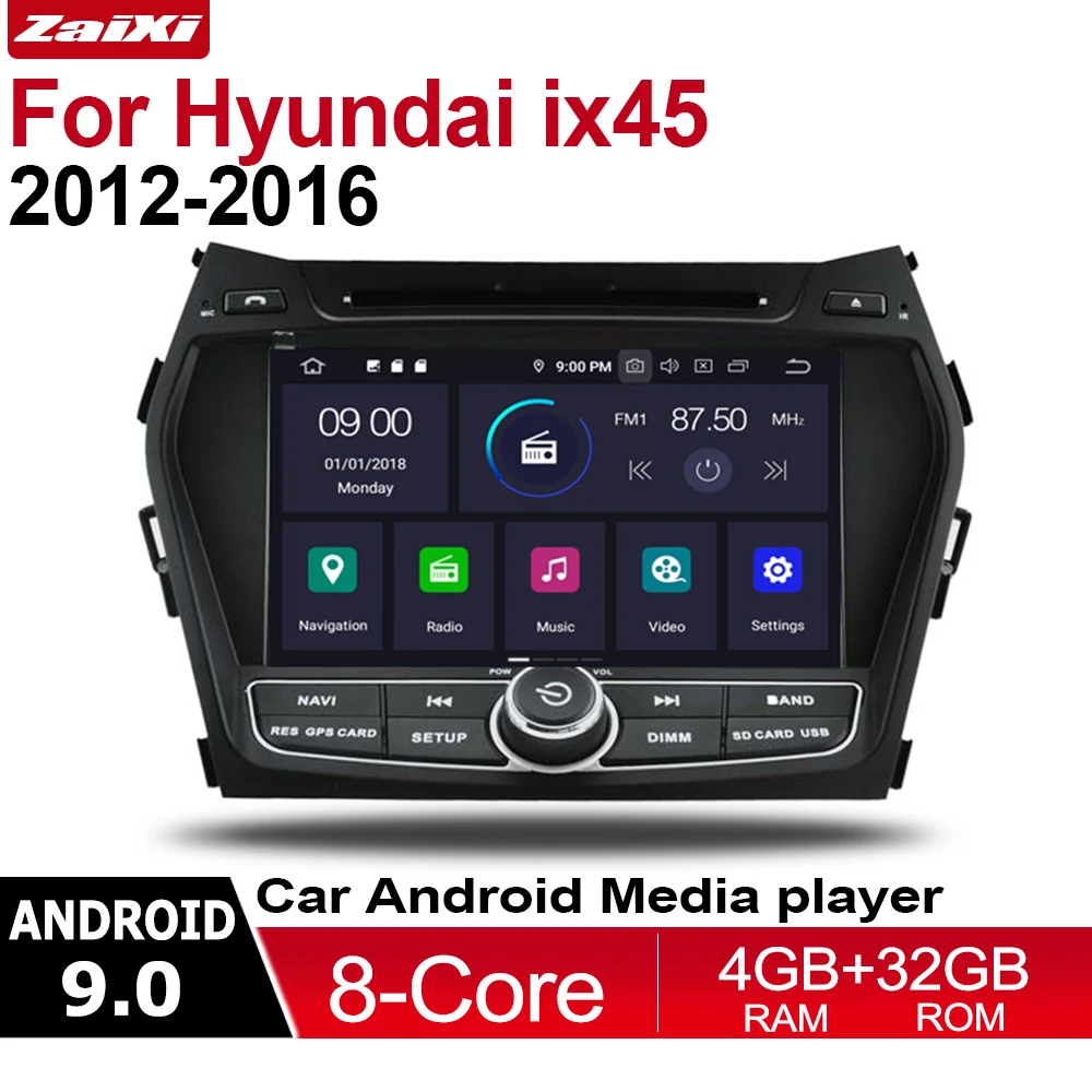 ZaiXi Android автомобильный мультимедийный плеер 2 Din wifi gps навигация Авторадио для hyundai ix45 2012 2013 20152016 сенсорный экран