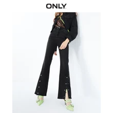 ONLY женские слегка расклешенные джинсы с высокой посадкой и разрезами | 119332510