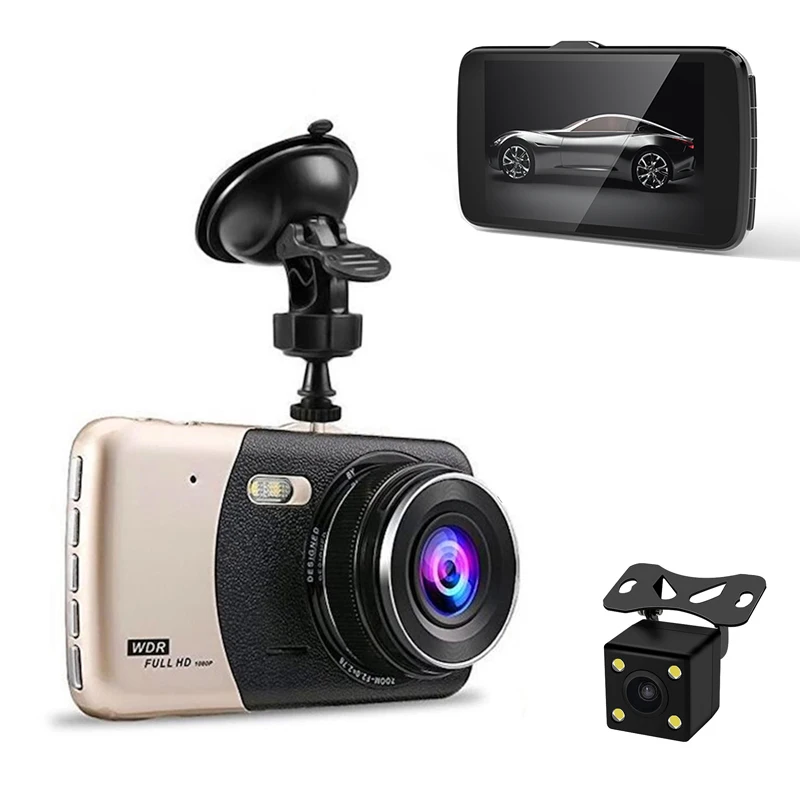 4 дюймовый IPS Автомобильный видеорегистратор FHD1080P с ночным видением
