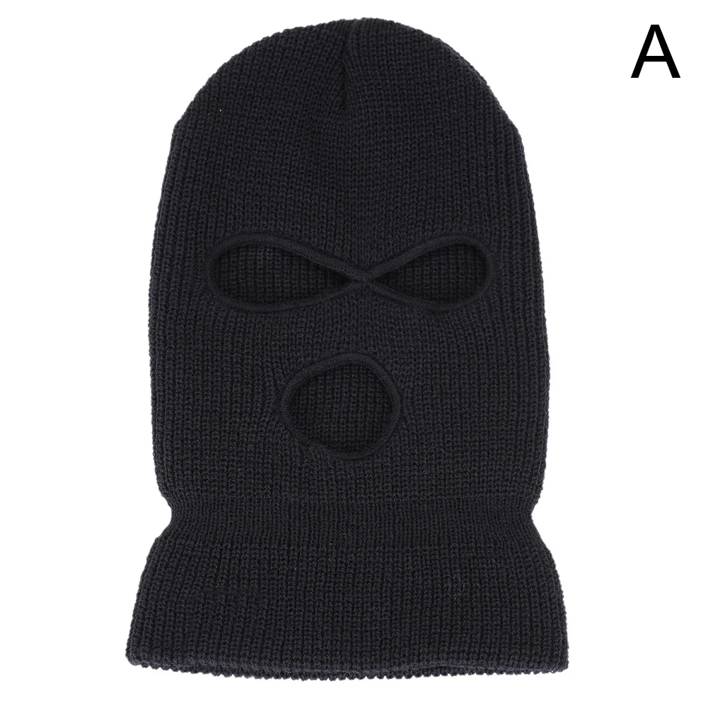 3 Holes Ski Mask Hat Full Face Mask Knit Cap Shield Bean Hat Winter Warm Hat BHD2