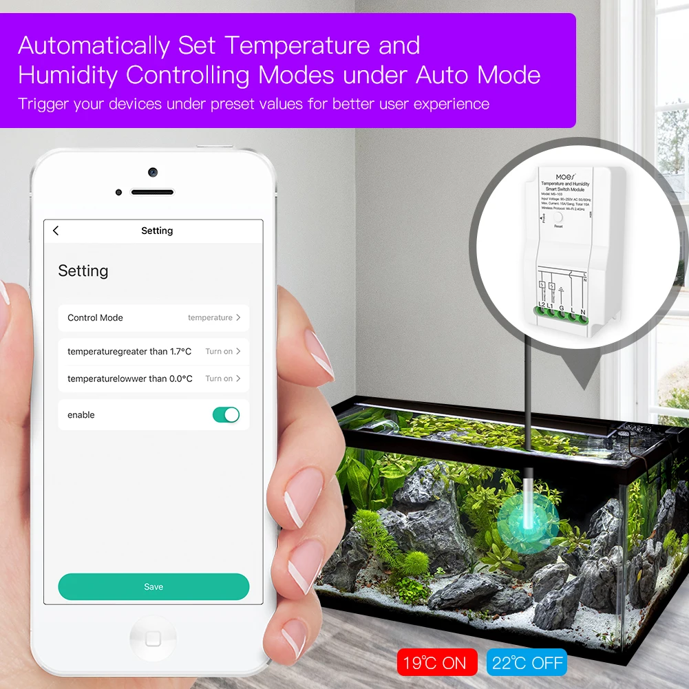 Tuya WiFi Smart Temperature Humidity Switch Module Sensor Dual Relay Smart Life