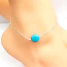 Крутые бирюзовые аксессуары Простой дешевый ножной браслет бутик подарок K151