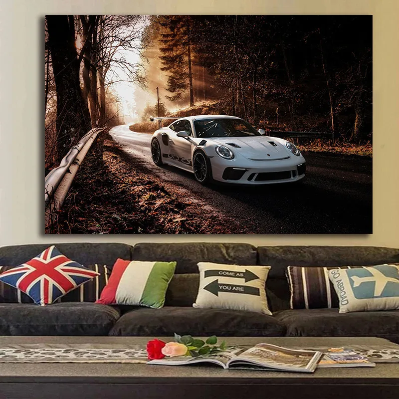 Em promoção! Carro Esportivo Porsche 911 Supercarro De Arte Do Cartaz Tela  De Pintura, Arte De Parede De Impressão De Imagem Para A Sala De Decoração  De Casa Moderna Cuadros