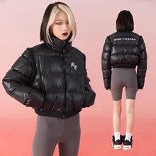 2021 Women Warm Parka Retro Letters Embroidered Detachable Sleeves Coat Cotton Outwear for Girls Jackets Madeextreme Parkas