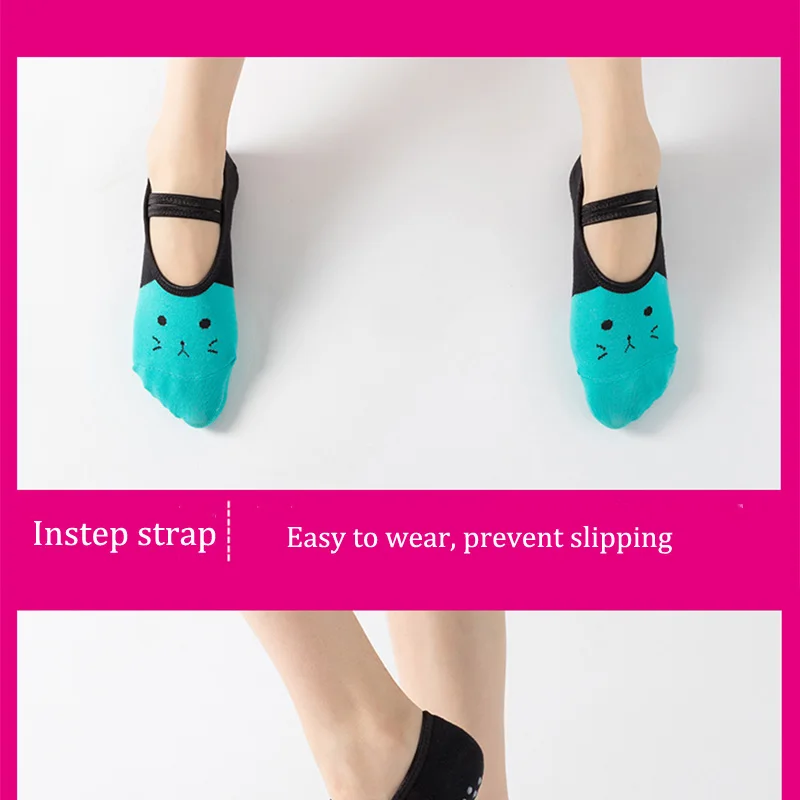 猫咪系带瑜伽袜_10