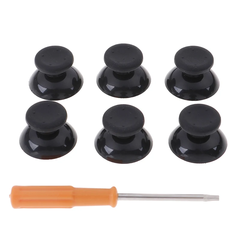 

7pcs/set Black Gray 3d Analog Stick for Xbox 360 Controller Thumbsticks Caps for X box 360 Gamepad Repair Parts with Tool