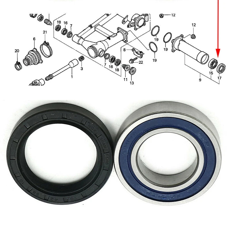 East Lake Axle Front left cv axle wheel bearing & seal kit compatible with Honda TRX 500/650/680 2005-2014 