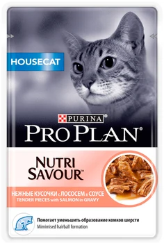 

PRO PLAN PURINA PRO PLAN CAT ADULT HOUSECAT SALMON for adult cats who live at home with salmon in sauce 85g