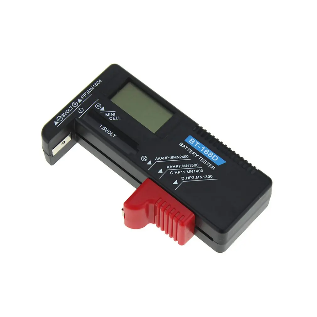 Цифровой тестер батареи детектор емкости диагностический инструмент проверка вольт для AAA AA C D 9 в 1,5 в кнопочный батарейный BT-168
