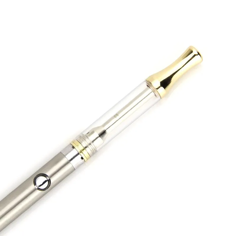 500pcs/Lot Golden Glass Cartridge With Retail Packaging 1.0ml Vaporizer Pen Cartridge with Ceramic Coil For Thick Oil