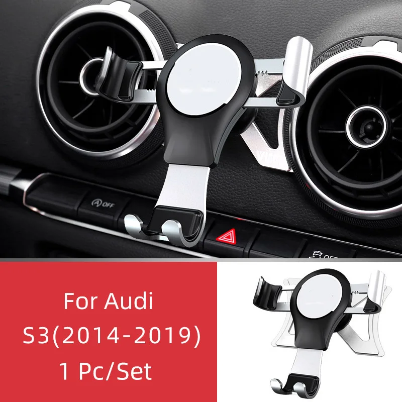 S3 2014-2019-Silvery Для ауди Audi A3 8V S3- держатель для телефона в машину держатель телефона в авто крепление автодержатель для смартфона автомобильный держатель подставка автомобиль попсокет car phone holder - Цвет: S3 2014-2019-Silvery