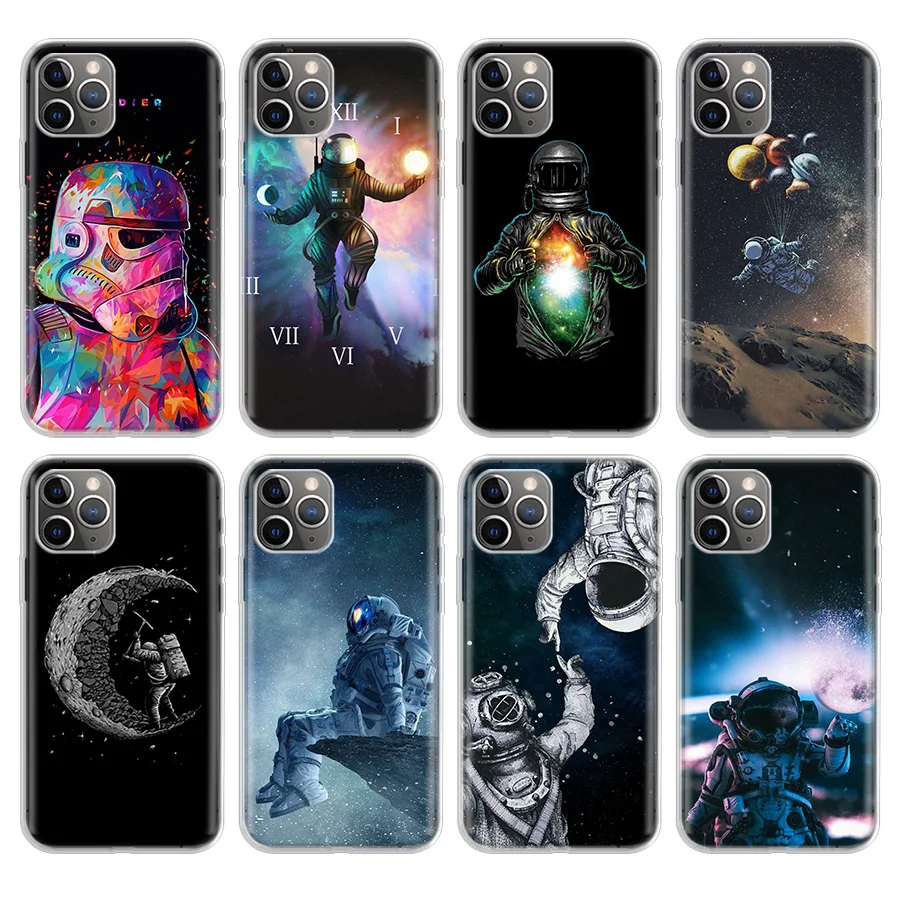 

Fashion Moon Astronaut Phone Case For Apple iPhone 11 Pro 6 6S 7 8 Plus 10 X XS MAX XR 5 5S SE Phone Case Cover