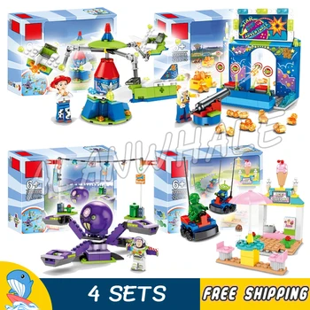 

4Types Super Heroes Story 4 Carnival Mania Army Men Alien Plane SY6698 Model Building Blocks Boys Bricks Compatible With Lago