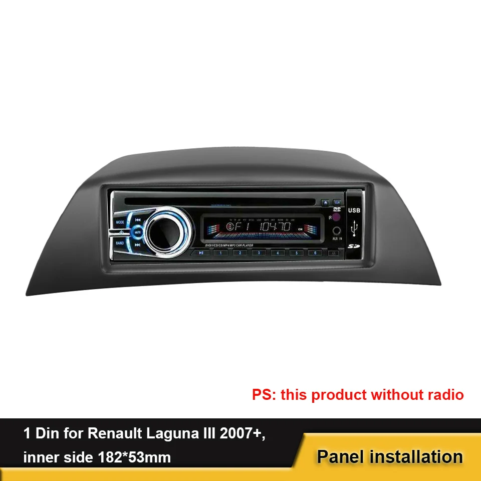 182*53 мм 1 Din CD Fascia Для RENAULT LAGUNA 2007 + Sterei монтажная рамка для панели комплект облицовки