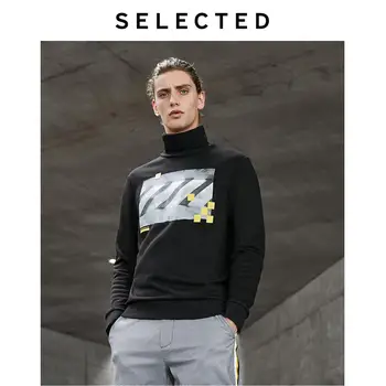 

SELECTED Men's Cotton Printed Turtleneck Hoodies High-necked Pullover Sweatshirt Clothes LAB | 41944D503