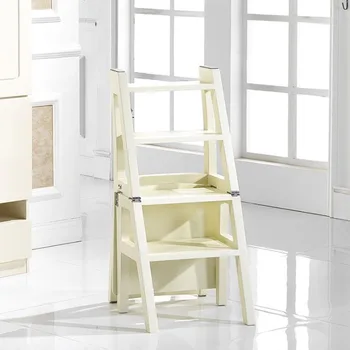 

Korean Ladder Chair Dual-Purpose Folding Chair Folding Ladder Ladder Chair Conversion Solid Wood Folding Step Stool Flip Chairr