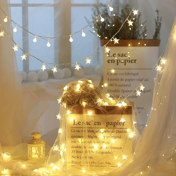 

2M 20 Led String Lights Globe Ball Star USB Operated Holiday fairy lights Decor Festival Christmas garland Indoor home Decor