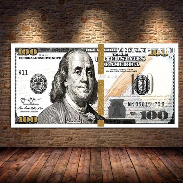 American Paper Ticket Dollar Poster Cool Style Picture Canvas Painting Print Cuadros Wall Art Modern Home Room Decor Frameless 7