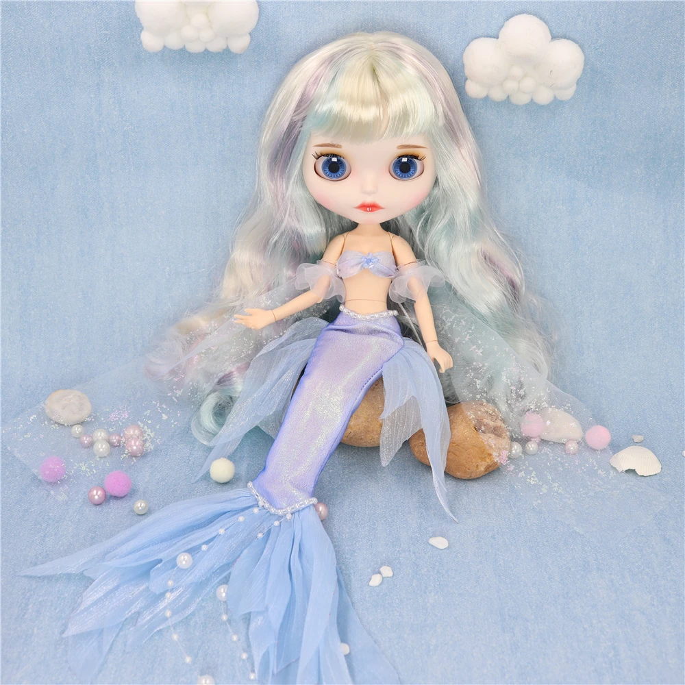 Ледяная кукла DBS Blyth наряды Костюм Русалки платье с цветочным рисунком элегантная