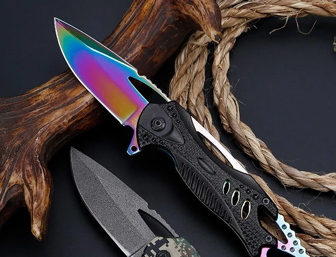 57HRC складной нож для разведчика Карманный Компактный Тактический Открытый походный охотничий нож для выживания спасательный нож с коробкой на открытом воздухе Джек нож - Цвет: 01