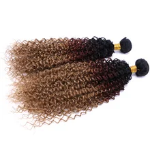 Женщины Омбре вьющиеся волосы пряди Синтетические наращивание волос парики JS11