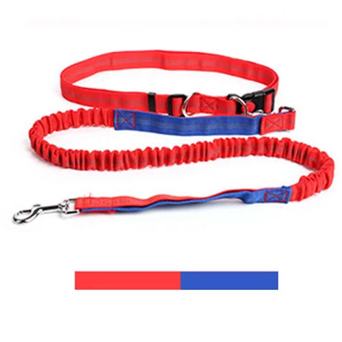 redblue Поводок для собак длиной эластичный товары для домашних животных, собаки ремни ошейники для собак медленно Бег регулируемое эластичное кольцо тяги с резинками на поясе - Цвет: redblue