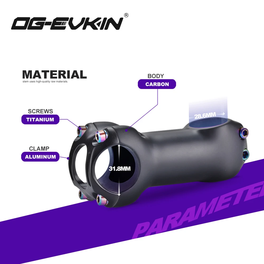 OG-EVKIN BS-004 Pro+ T1000 Carbon Stem 10 Degree 31.8MM Titanium