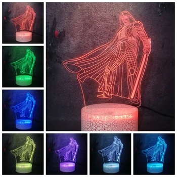 

Novelty Sci-fi Movie Star Wars Role LED 7 Color Lamp Cool Jedi Knight Weapon Lightsaber R2D2 BB-4 Cartoon 3D Night Flash Light