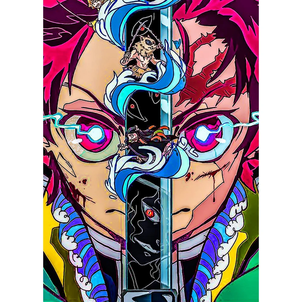 Cross-Stitch-DIY-Painting-5D-Demon-Slayer-Kimetsu-No-Yaiba-Diamond-Anime-Character-Picture-Embroidery-Pattern