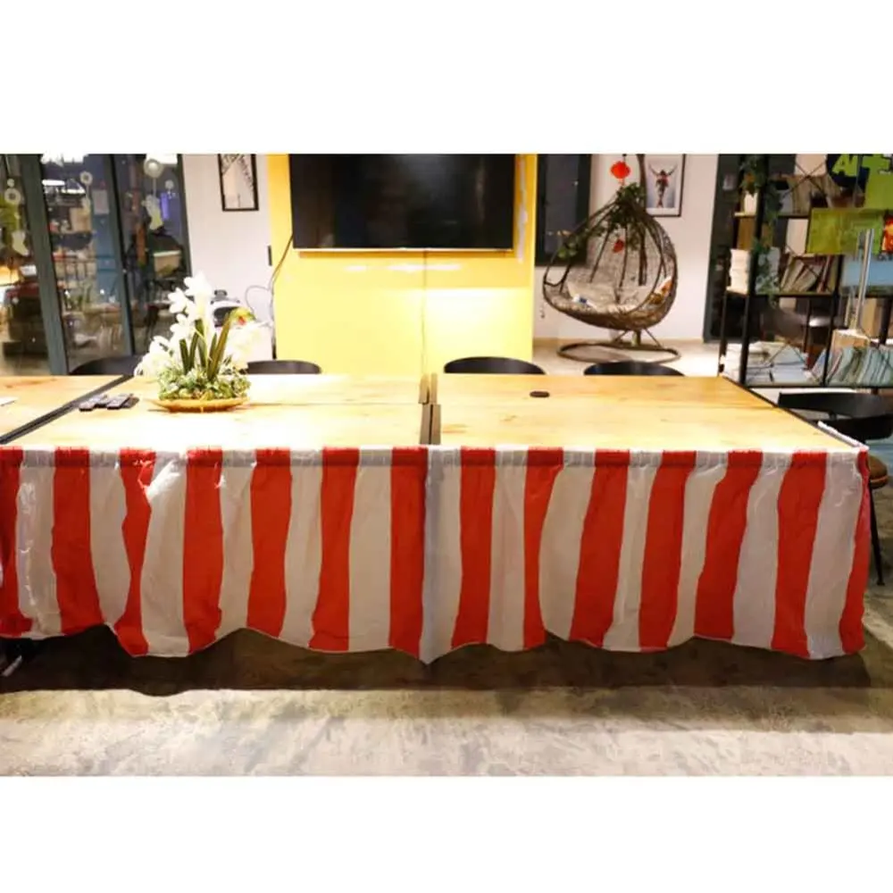 

Christmas Halloween Party PVC Striped Table Cloth Waterproof Oil Resistant Environmental Protection Multifunctional Tablecloth