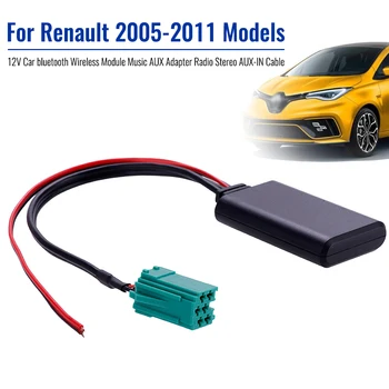 

12V Car bluetooth 5.0 Wireless Module Music AUX Adapter Radio Stereo AUX-IN Cable Radio Stereo Cable For Renault 2005-2011 Model