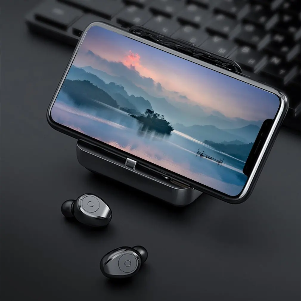 F9-5 TWS Bluetooth наушники 6D стерео мини беспроводные наушники светодиодный дисплей Беспроводные наушники с двойной микрофон зарядки