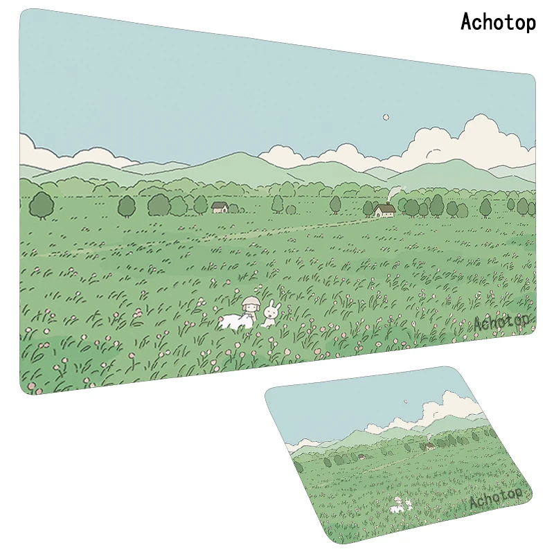 Mouse Pad Gaming Mousepad Cute Large Gaming Keyboard Mouse Pad XL Green Botany Computer Gamer Tablet pad Edge Locking Rubber
