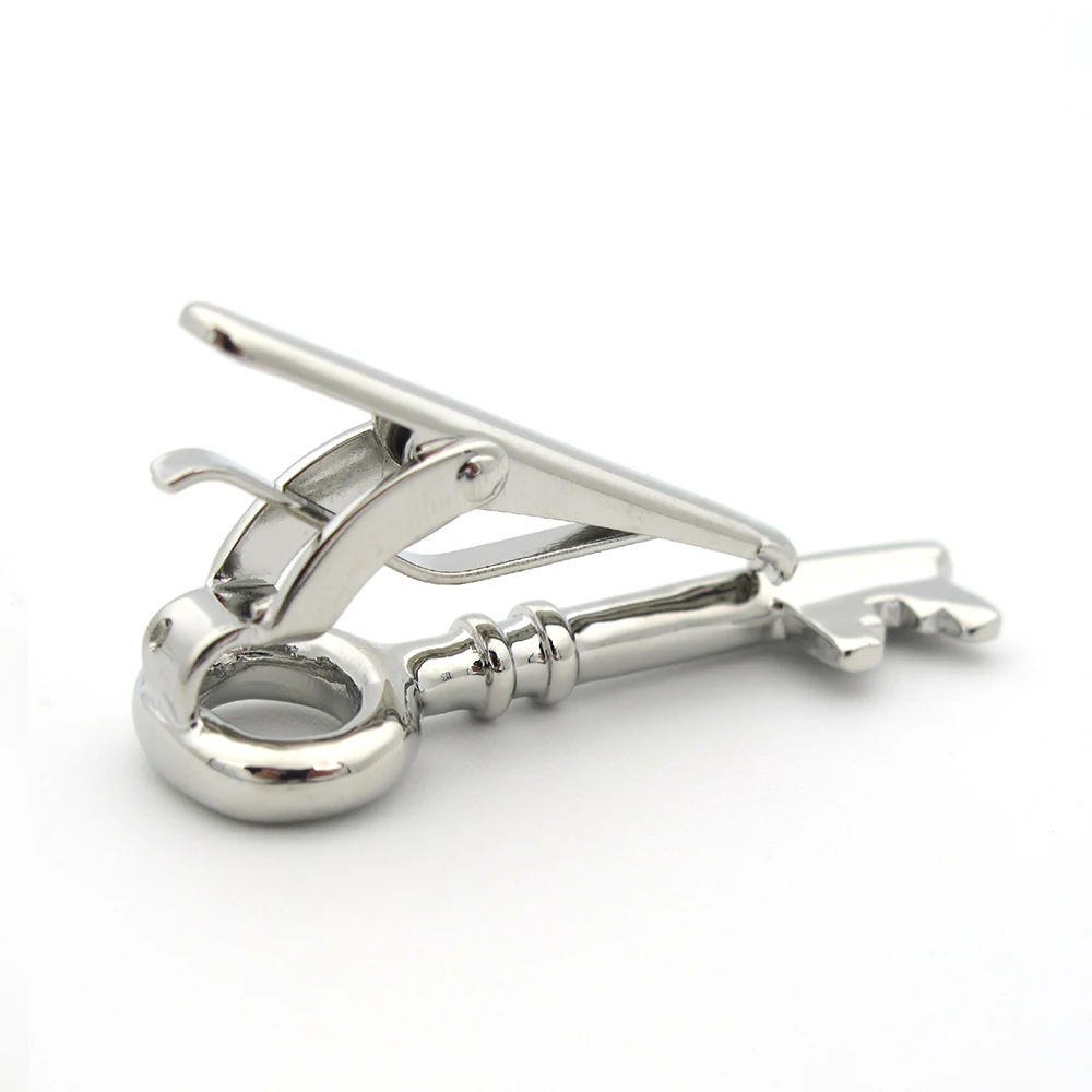 Novelty Design Vintage Key Tie Clips For Men Quality Brass Material Silver Color Tie Pins Wholesale&retail