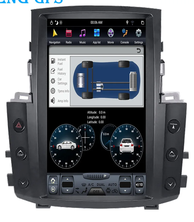 

13.6" tesla style vertical screen android 8.1 Six core Car GPS radio Navigation for Lexus LX LX570 2008-2017