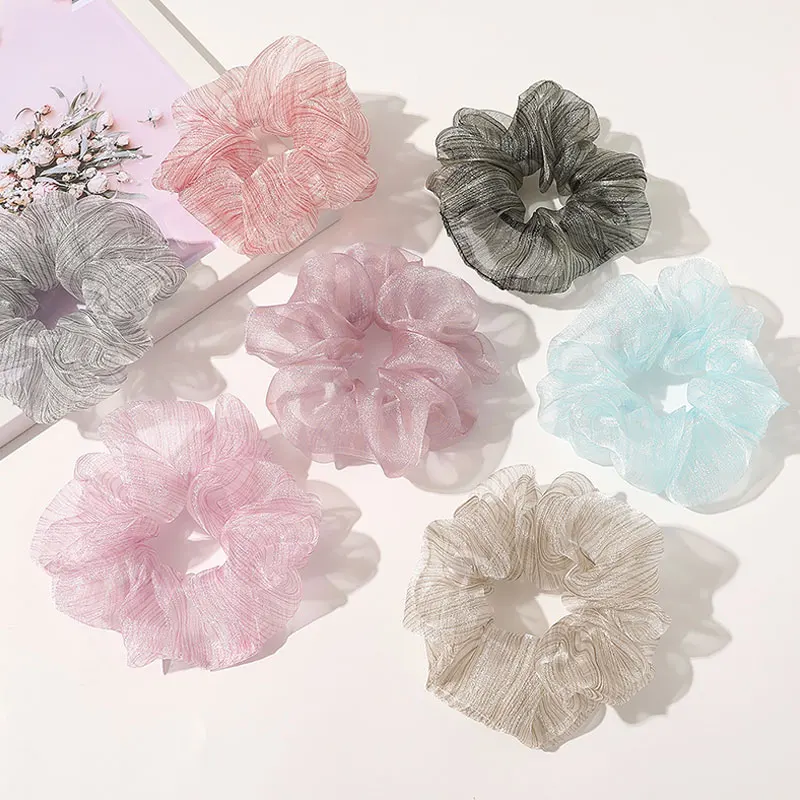Summer Organza Hair Bands Strawberry Printed Ponytail Ring Accessories Fashion Women Bright Color Ties Girls Headwear |