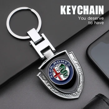 

1PCS Metal Car Styling Car Emblem Car Keychains key Ring For alfa romeo 159 147 156 giulietta Giulia mito Car Accessories