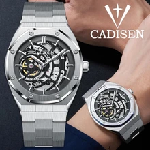 

Men's Mechanical Watch CADISEN Top Luxury Brand Automatic Watch Men's Fashion Stainless Steel Wristband Waterproof Watch Hollow