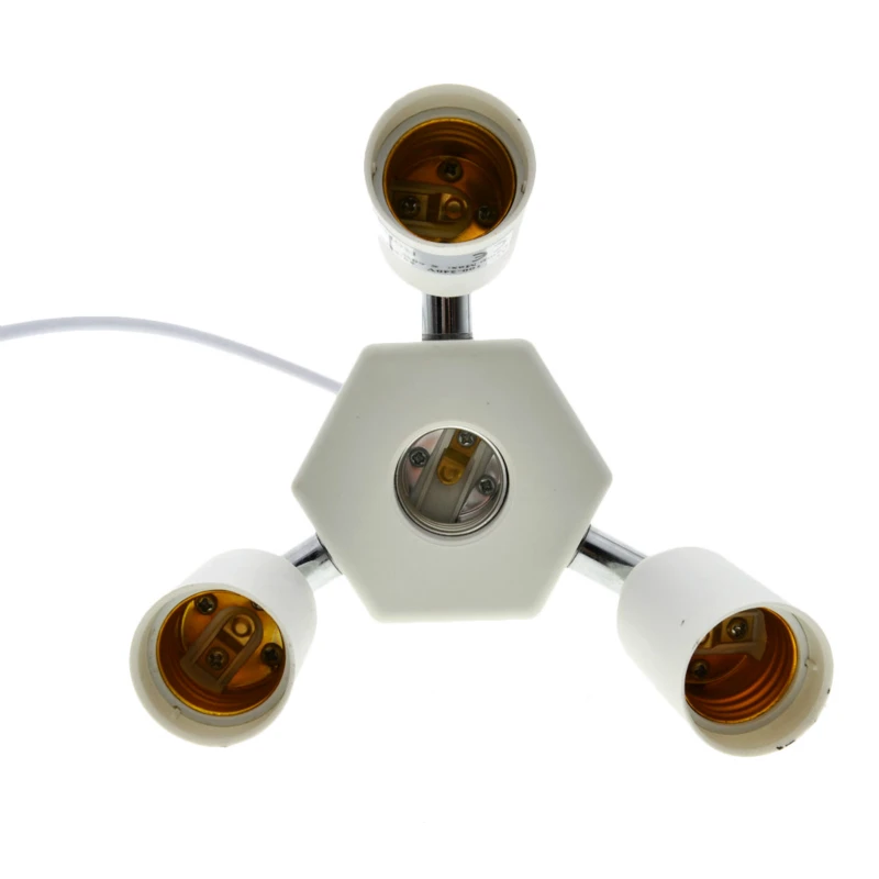 3+1E26/ E27 Lamp Base Socket Extender Rotatable Fireproof PBT Universal Hanging Lamp Holder LED Light Socket Base Bulb Splitter